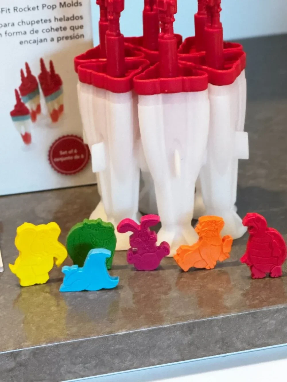 Cuisipro Snap Fit Rocket Pop Molds Set of 6 NIB Plus Animal Character Sticks